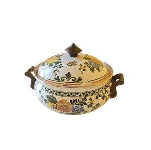 Villeroy & Boch Alt Amsterdam Florals: Metal Casserole & Lid 3Qt Enamel Dish Pan